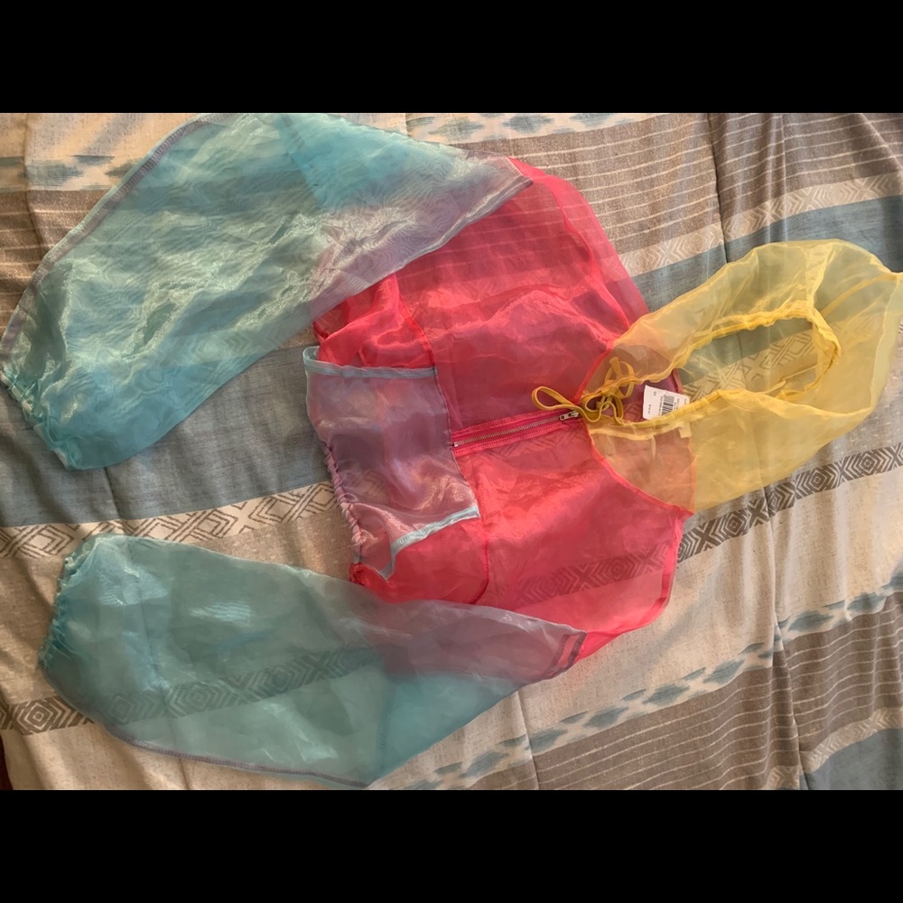 Colorful cropped hoodie